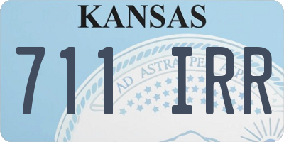 KS license plate 711IRR