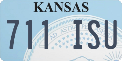 KS license plate 711ISU