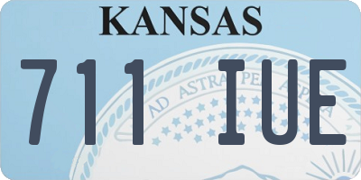 KS license plate 711IUE