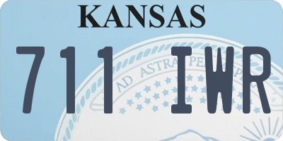 KS license plate 711IWR