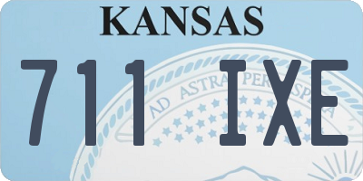 KS license plate 711IXE