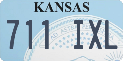 KS license plate 711IXL