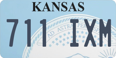 KS license plate 711IXM