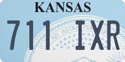 KS license plate 711IXR