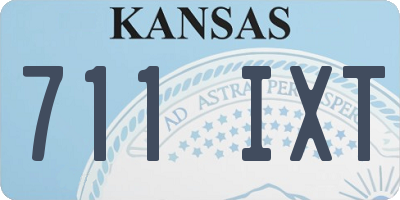 KS license plate 711IXT