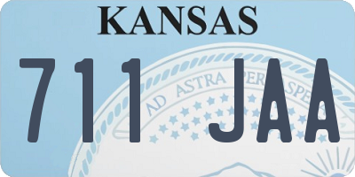 KS license plate 711JAA