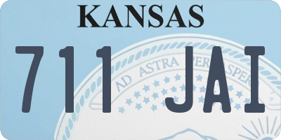 KS license plate 711JAI