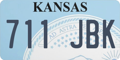 KS license plate 711JBK