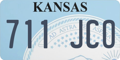 KS license plate 711JCO