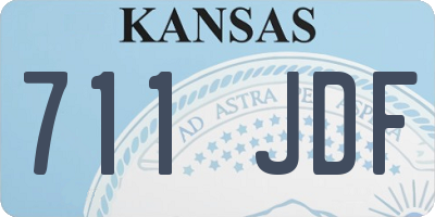 KS license plate 711JDF