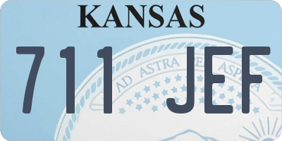 KS license plate 711JEF