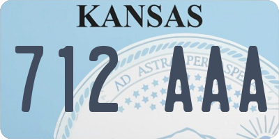 KS license plate 712AAA