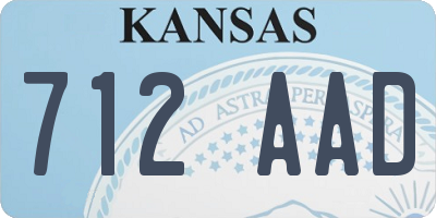 KS license plate 712AAD