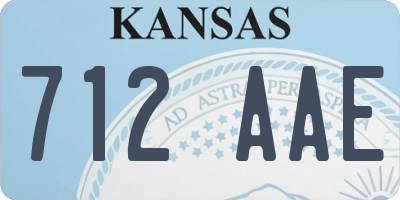 KS license plate 712AAE