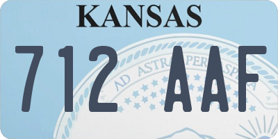 KS license plate 712AAF