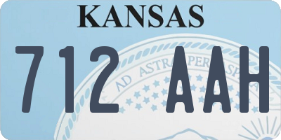 KS license plate 712AAH