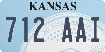 KS license plate 712AAI