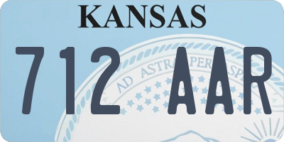 KS license plate 712AAR