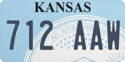 KS license plate 712AAW
