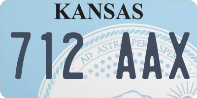 KS license plate 712AAX