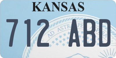 KS license plate 712ABD