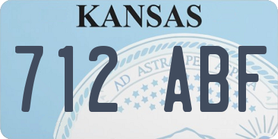KS license plate 712ABF