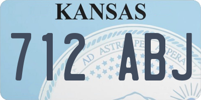 KS license plate 712ABJ
