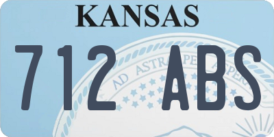 KS license plate 712ABS