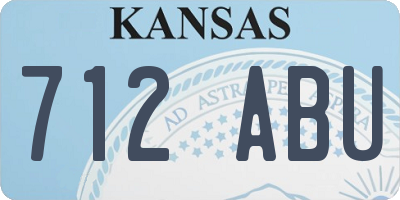 KS license plate 712ABU