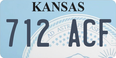 KS license plate 712ACF