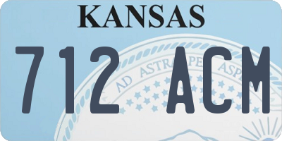 KS license plate 712ACM