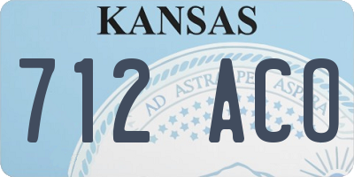 KS license plate 712ACO