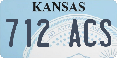 KS license plate 712ACS
