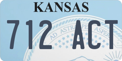 KS license plate 712ACT