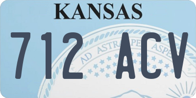 KS license plate 712ACV