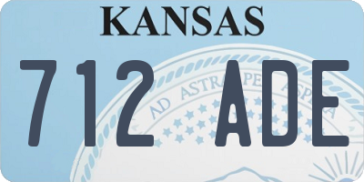 KS license plate 712ADE