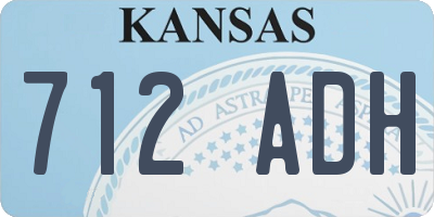 KS license plate 712ADH