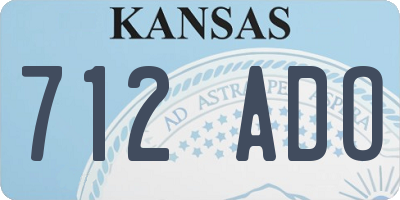 KS license plate 712ADO