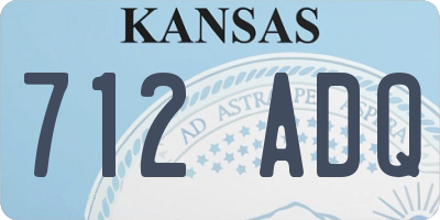 KS license plate 712ADQ