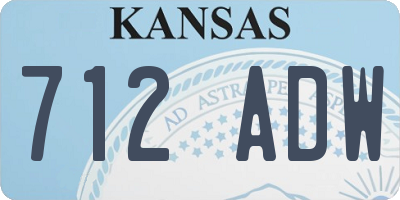 KS license plate 712ADW