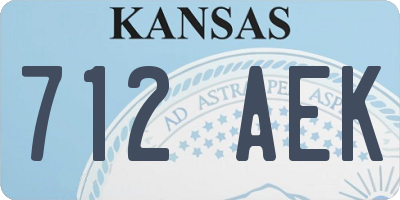 KS license plate 712AEK