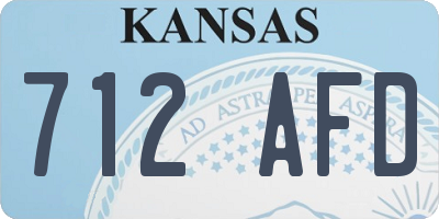 KS license plate 712AFD