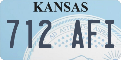 KS license plate 712AFI