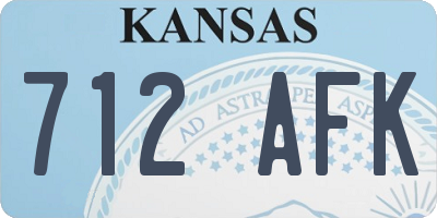 KS license plate 712AFK