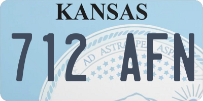 KS license plate 712AFN