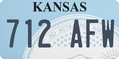 KS license plate 712AFW