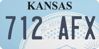 KS license plate 712AFX