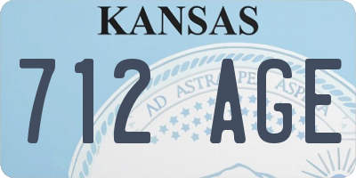 KS license plate 712AGE