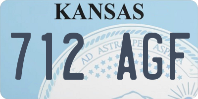 KS license plate 712AGF