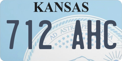 KS license plate 712AHC